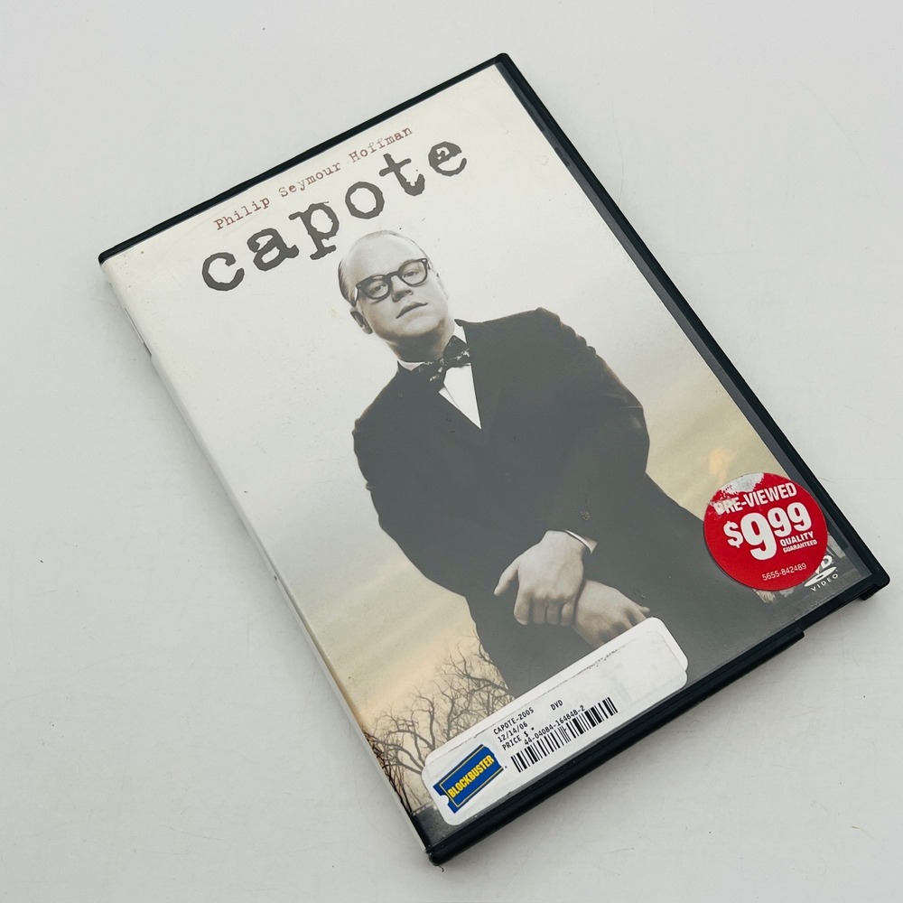 Capote‎ DVD Philip Seymour Hoffman Blockbuster Case Former Rental Drama Movie